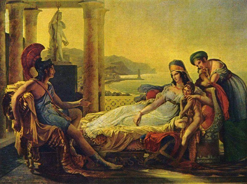 Baron Pierre Narcisse Guerin Aeneas tells Dido the misfortunes of the Trojan city oil painting image